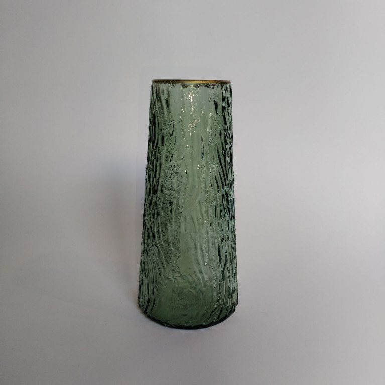 GREEN GLASS VASE